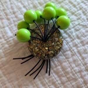 Green Beaded Hair Clip